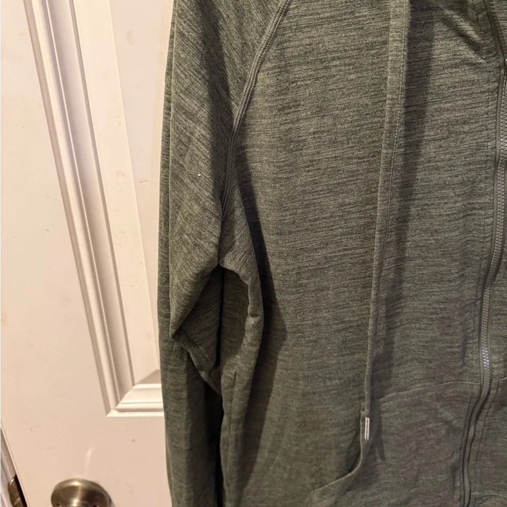 Maurices In Motion Inmotion Olive Green Zip-Up Thin Jacket / Shirt w/hood SIZE M - Picture 3 of 5